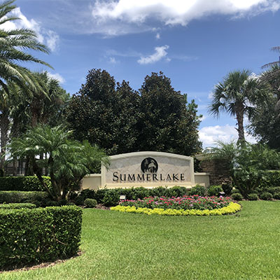 Summerlake neighborhood sign