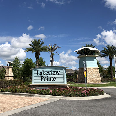 Lakeview Pointe neighborhood sign